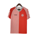 Camisa Dinamarca Retrô 1986 Vermelha e Branca - Hummel